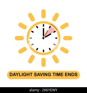 Daylight Saving Time ends concept. The hand of the clocks turning to winter  and summer time. Vector illustration in modern flat style design Stock  Vector Image & Art - Alamy
