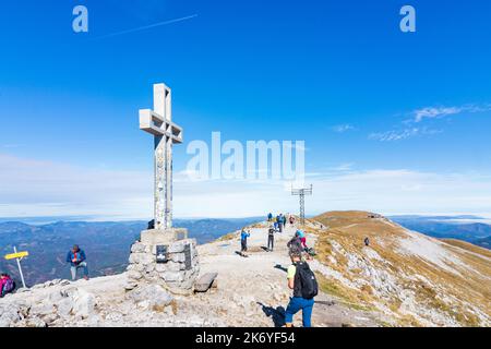 Puchberg am Schneeberg: summit Klosterwappen on mountain Schneeberg in Wiener Alpen, Alps, Niederösterreich, Lower Austria, Austria Stock Photo