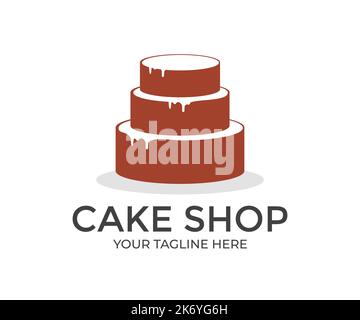 Cupcake, Sweet cake, Cake Bakery, Pastry shop, Cake shop logo design. Concept for cafe or bakery  vector design and illustration. Stock Vector