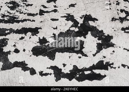 Distressed wall texture of peeled cracked paint. Abstract grunge background Stock Photo