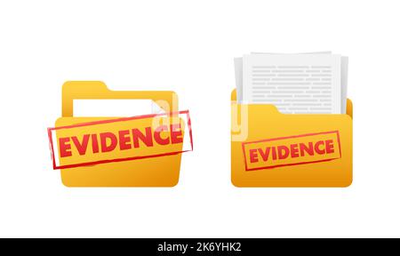 Evidence stamp on white background. Vector stock illustration. Stock Vector