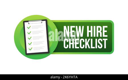 New hire checklist. Hiring Process icon. Vector stock illustration. Stock Vector