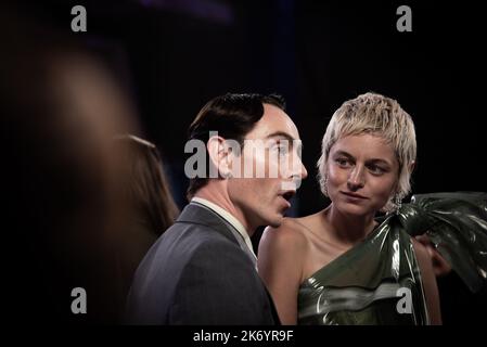 London, UK. 15th Oct, 2022. David Dawson and Emma Corrin attends the European Premiere of 'My Policeman' during the 66th BFI London Film Festival at the Royal Festival Hall, London. (Photo by Loredana Sangiuliano/SOPA Images/Sipa USA) Credit: Sipa USA/Alamy Live News Stock Photo
