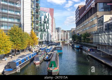 View from Paddington Basin Footbridge, Paddington Basin, Paddington, City of Westminster, Greater London, England, United Kingdom Stock Photo