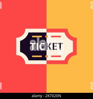 Theater Ticket Flat Symbol Stock Vector