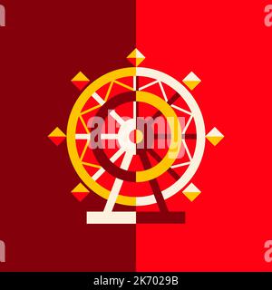 Circus Flat Ferris Wheel Symbol Stock Vector