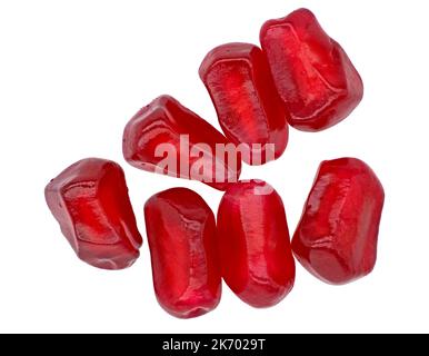 Pomegranate Seeds isolated on white background Stock Photo