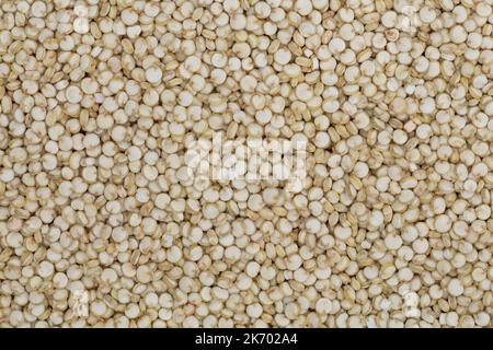 High angle full-frame photo of wholegrain quinoa grains making pattern for background, wallpaper Stock Photo