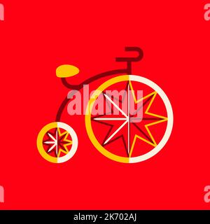 Circus Bicycle Flat Symbol Stock Vector