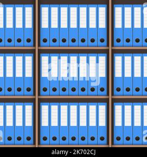 Office folders on shelves pattern. Business hard covered document folders decent vector seamless background Stock Vector