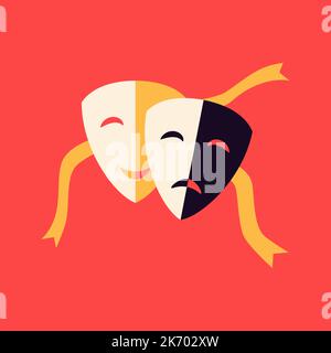 Theater Mask Symbols Stock Vector