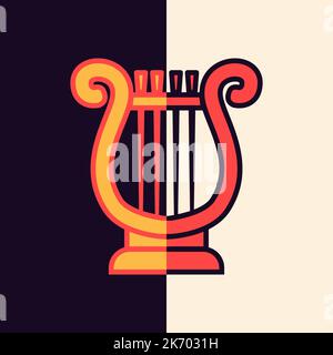 Theater Harp Music Flat Symbol Stock Vector