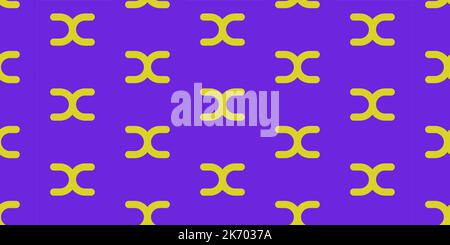 Luxury seamless pattern made of yellow x shapes on purple background, modern minimalist flat style, bold, punchy forms that demand attention, ideal Stock Vector
