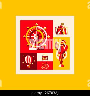 Circus Flat Symbols Stock Vector