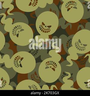 Ghost military Pattern seamless. spook army Background. Protective texture for soldiers and hunters in the style of halloween Stock Vector
