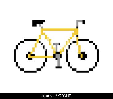 Bike Pixel art. 8 bit bicycle sign. pixelated Vector illustration Stock ...