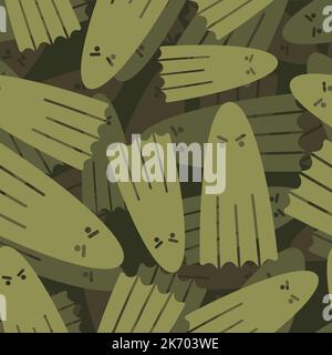 Ghost military Pattern seamless. spook army Background. Protective texture for soldiers and hunters in the style of halloween Stock Vector