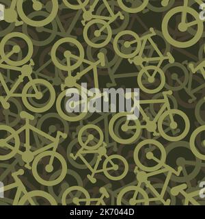 Bike military Pattern seamless. bicycle army Background. Protective texture for soldiers and hunters Stock Vector
