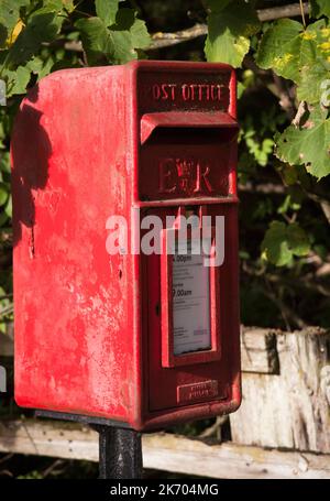 Small British post box in rural area Stock Photo - Alamy