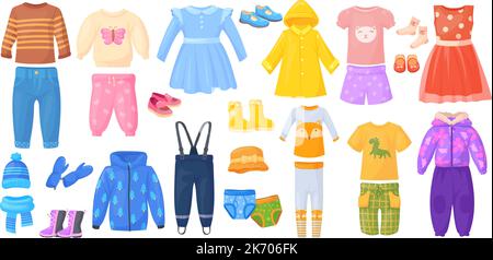 Children's seasonal clothes. Season of clothing for winter