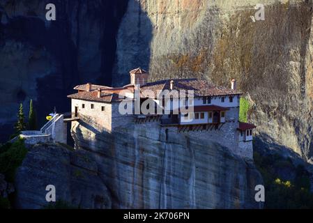 Greece, Thessaly, Unesco world heritage, The Meteors, the monastory Roussanou called too, Agia Barbara Stock Photo