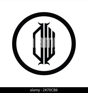 DW Logo monogram letter with hexagon horn shape design template Stock ...