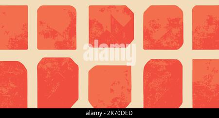 Red texture geometric shapes on white background. Vector illustration. Stock Vector