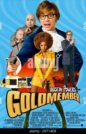VERNE TROYER, MIKE MYERS, BEYONCE KNOWLES, MICHAEL CAINE POSTER, AUSTIN POWERS IN GOLDMEMBER, 2002 Stock Photo