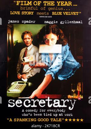 JAMES SPADER, MAGGIE GYLLENHAAL POSTER, SECRETARY, 2002 Stock Photo