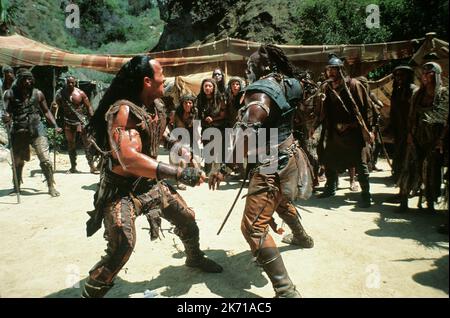 DWAYNE JOHNSON, MICHAEL CLARKE DUNCAN, THE SCORPION KING, 2002 Stock Photo