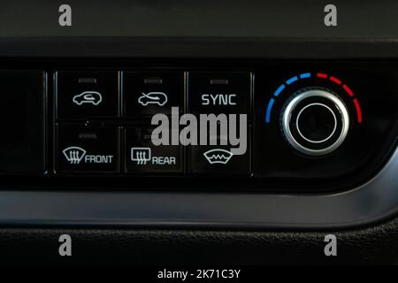 Close up climate control panel in the new car Stock Photo