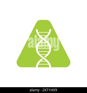Initial Letter A DNA Logo Concept For Biotechnology, Healthcare And Medicine Identity Vector Template Stock Vector