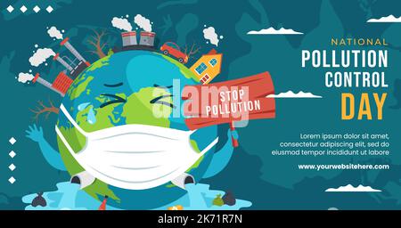 National Pollution Prevention Day Post Flat Cartoon Hand Drawn ...