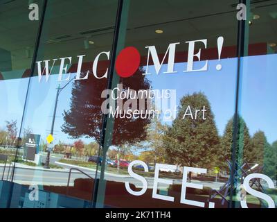 welcome sign Columbus Museum of Art sign CMOA in Columbus Ohio USA Stock Photo