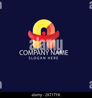 Colorful letter a logo icon template. Stock Vector