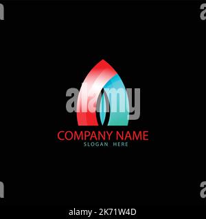 Unique and creative letter a logo icon template. Stock Vector