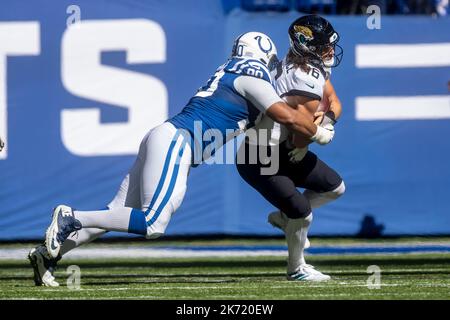 Jacksonville, FL, USA. 9th Jan, 2022. Jacksonville Jaguars quarterback  Trevor Lawrence (16) during 2nd half NFL football game between the  Indianapolis Colts and the Jacksonville Jaguars. Jaguars defeated the Colts  26-11 at