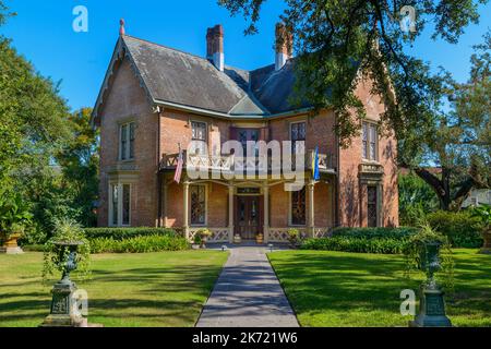 NEW ORLEANS, LA, USA - OCTOBER 14, 2022: Mid 19th century gothic style mansion on S. Carrollton Avenue Stock Photo