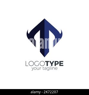 MT Logo strong combination letter M and T Stock Vector