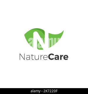 Nature Care logo Design, Leaf Icon Symbol Stock Vector