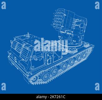 Military track missle system. Vector Stock Vector