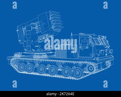Military track missle system. Vector Stock Vector