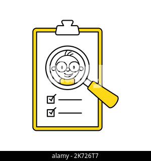 Employee performance evaluation. Human resource management and hiring concept. Vector stock illustration. Stock Vector