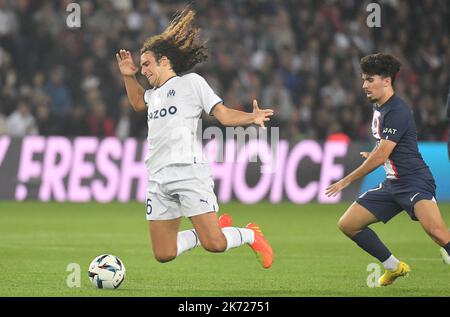 Paris, France. 16th Oct, 2022. during the Ligue 1 Uber Eats match Paris Saint-Germain v Olympique de Marseille at Parc des Princes stadium on October 16, 2022 in Paris, France. Photo by Christian Liewig/ABACAPRESS.COM Credit: Abaca Press/Alamy Live News Stock Photo