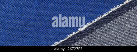 Blue jeans texture macro denim fabric closeup Stock Photo