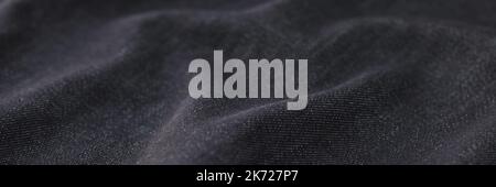 Black grunge fabric texture for background closeup Stock Photo
