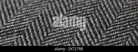 Closeup of black and white herringbone fabric Stock Photo