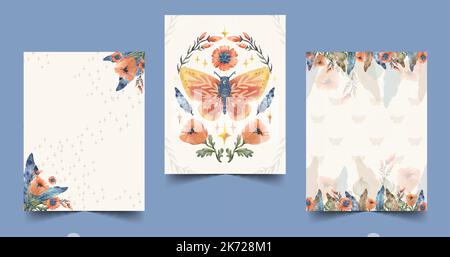 watercolor boho covers set collection vector design illustration Stock Vector