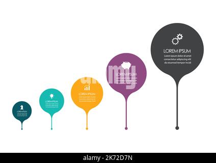 Circle infographic five steps template. Vector illustration Stock Vector