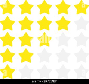 Simple rounded star rating. With outlines makes the stars pop out from background Stock Vector